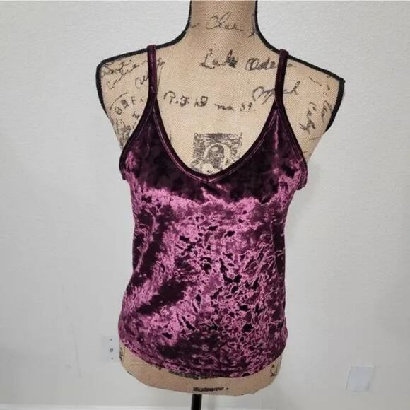 VICTORIA'S SECRET Pink cranberry purple crushed velvet‎ tank top size small - Picture 1 of 6
